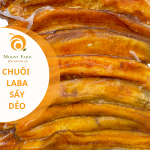 Chuối Laba Đà Lạt sấy dẻo nhiều mật ngọt tự nhiên Chuối tiến vua Hương vị nguyên bản không đường Gói 250g Moony Farm