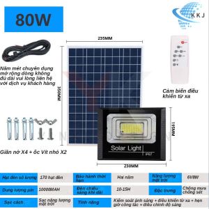 【Vận chuyển siêu nhanh】Đen nang luong mat troi đèn led năng lượng mặt trời dèn sân vườn ngoài trời 80W