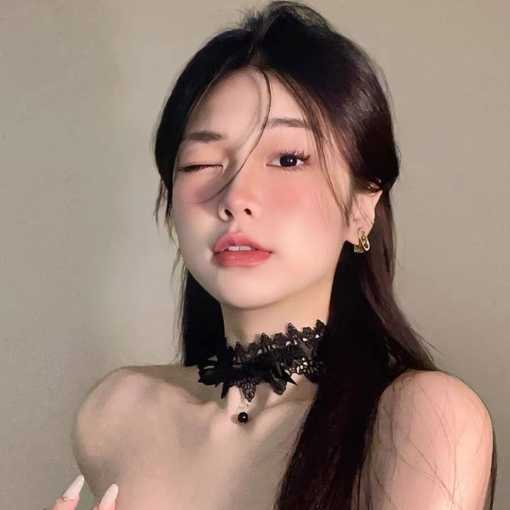 necklace🎀🎀โชคเกอร์ choker สีพื้น มินิมอล ลูกไม้ สวย | Lazada.co.th