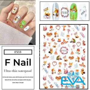 Sticker Dán Móng Tay 3D Dạng Decal Dán Móng Chống Nước Hoạ Tiết Chim Sơn Ca Làm Tổ Trên Cành Hoa Songbird Couples F530