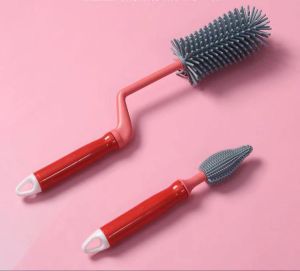 Sikat Botol Susu Bayi - Sikat Botol - Pembersih Botol Susu Bayi - Sikat Botol Silikon Bayi Baby Bottle Brush Silicone Nipple Straw - 125-Sikat botol