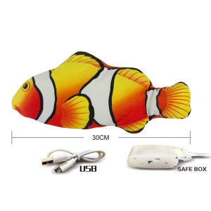 Cat Electric Simulation Fish Toys Touch Sensor Interactive Swing Fish USB Charging Lucu Kucing Mainan Chew Toy Jumping Toy