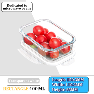 IMUTO Bento Lunch Box Leak Proof Borosilicate Glass Lunch Box Microwave Safe Food Container Fresh Lock with Lid  Leakproof & Microwave Safe