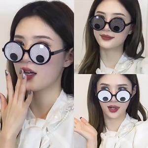 Funny Glasses for Cosplay Eyeball Rolling Glasses Costume Eyeglasses Halloween Costumes Accessory XKYJ01