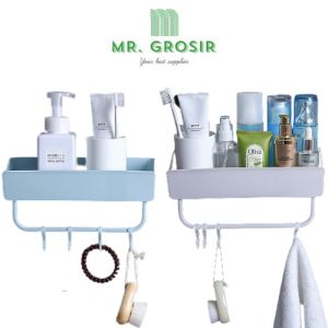 Simple And Seamless Rectangular Wall Hanging Rack With Hook