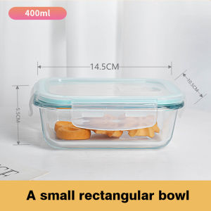 2/3 Grids Thickened Leak Proof Microwave Safe Food Crisper High Borosilicate Glass Lunch Bento Box