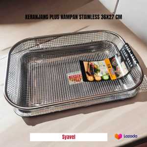 keranjang nampan//keranjang sayuran besar keranjang tirisan gorengan stainless 36x227x7 cm L