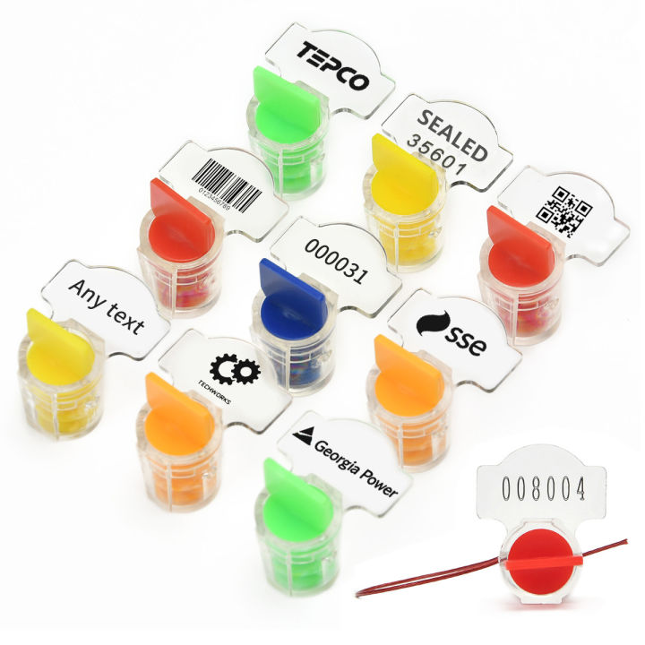 50/100PCS Safety Meter Seals with Serial Numbers Tamper Evident Seal Tag Twist Tight Roto Meter
