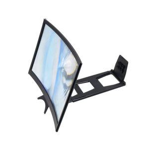 FELIZ 12 Inch 3D Screen Magnifier Bracket Curved Fresnel Lens Expander Projector Universal Eye Protection Phone HD Screen Magnifier Video Watching