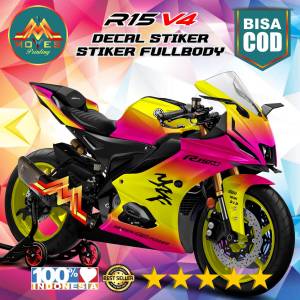 ⭐⭐⭐⭐⭐BISA COD / BAYAR DI TEMPAT. Sticker Decal Full Body R15 V4 - Decal Stiker Motor R15 V4 Motif Bunglon Kreen