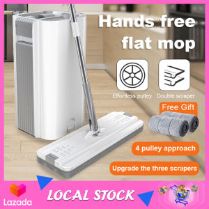 Ship within 24H Mop with Bucket Set 360 Spin Flexible Floor Mop Wet and Dry Cleaning Dust Collector Multifunction Detachable Bucket with Drain