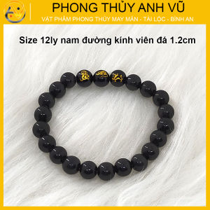 Vòng tay mã não đen tam hợp thân tý thìn - size 8 10 12ly - có khai quang điểm nhãn may mắn tài lộc - bảo hành 12 tháng - PHONG THỦY ANH VŨ