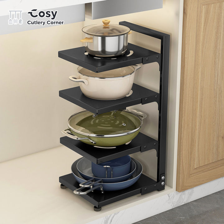 Kitchen rack Kitchen Pan Organizer 2-4 layer Pot Rack Adjustable ...