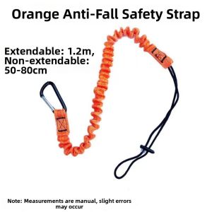 SIXIS 50~80cm Safety Bungee Tether Lanyard With Carabiner Hook 3 Colors Climbing Working Anti-Falling Rope High Quality Aerial Work Tool Climbing Accessories