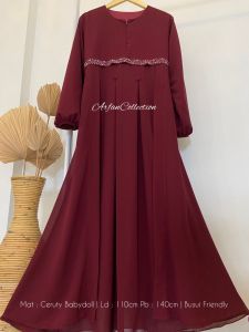 Gamis Ceruty Babydoll Terbaru Variasi Mute dan Kancing / Gamis Ceruty Best Seller