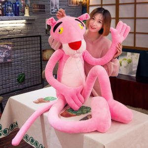 《223》60/200CM Cute Cartoon Character Plush Pink Panther Leopard Soft Stuffed Animal Doll For Kid Children Gift For Kids Boys Birthday Present