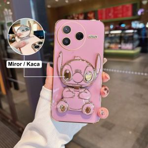 Soft Case Xiaomi Poco M7 F7 Ultra Pro 5G Silicon Holder Miror Cute Stich Plating Casing