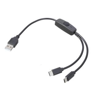 USB Multi Charging Cable 2 in 1 Multiple Phone Cord USB C Multi Cable with Switches for Phones Tablets