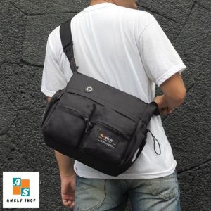 Outvin TL 648 - Tas Selempang Sling Bag Pria Warna Hitam