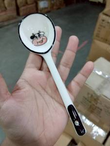 ช้อนชา ช้อนกาแฟ ช้อนขนม ช้อนน่ารัก ช้อนเซรามิค ลายวัวน่ารัก ช้อนข้าว ช้อนแกง