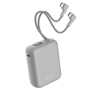 (CCC + QR) Mazer Powerbank 10000mAh PD35W PowerCharge Nano Power Bank with Dual Built-in USB-C Cable