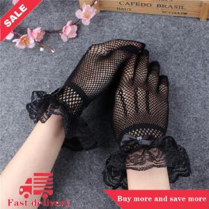 [COD] Women Vintage Sheer Short Lace Gloves Bride Wedding Gloves Derby Tea Party Wrist Length Floral Gloves for Dinner Fancy Costume Accessories Gloves