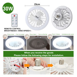LUCKYLED 30W E27 Fan Lamp 30W fan light ceiling fan light invisible fan light siling Cooling fan lampu kipas