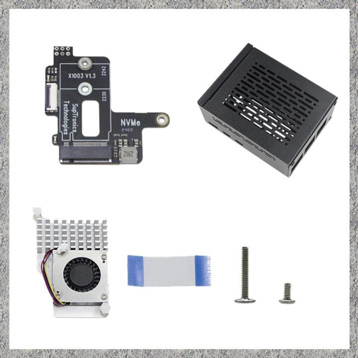 Wixn (WIXN) For 5 PCIe to M.2 NVMe HAT+Radiator+Case SSD MINI Adapter Board ...