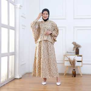 Setelan NAURA 0ne set baju dan rok Motif Kekinian Busui Friendly