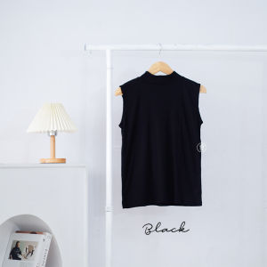 Tsabine - Hara Innersleeveless Manset Kutung Tanpa Lengan Bahan Knit Rajut Turtleneck Panjang Panjang Tanktop