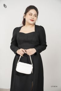 Đầm cup ngực xẻ gấu dáng dài BIGSIZE (55kg đến 95kg) - 22T3SD36 - [BUstu Bigsize]