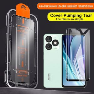 For Itel A50 Tempered Glass Itel A70 Auto-Dust Removal One-click Installation Tempered Glass Screen Protector