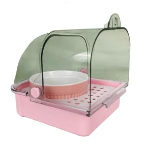 Pet Bird Bath Tub Bath House Parrot Bathtub with Bottom Drawer for Budgies Cockatiels Lovebirds Bathing Supply
