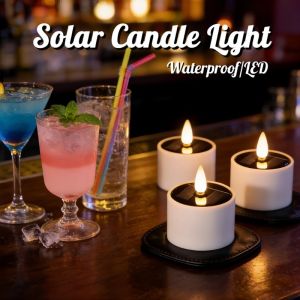 Solar Candle Lights LED Flameless Candle Light Outdoor Waterproof Solar Lamp for Weeding Home Decor