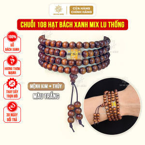 Vòng tay chuỗi 108 hạt mix lu thống omani Sơn Mộc Hương gỗ bách xanh trầm hương đeo tay kim mộc thủy hỏa thổ
