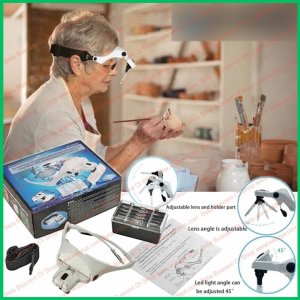 COD Kaca Pembesar Kacamata Reparasi Jam Magnifier with 2 LED 5 Lens 3.5X - kacamata pembesar servis elektronik untuk servis hp jam zoom / helm kacamata pembesar reparasi / kacamata servis elektronik / kacamata service hp / kacamata servis hp