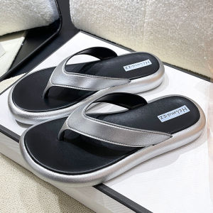 Free Shipping Trendy Silver Platform Flip-Flops For Women New Summer Style Versatile Beach Sandals