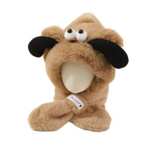 TUmama ชุดผ้าคุลมศีรษะการ์ตูนรูปสุนัขน่ารักสำหรับเด็ก Topi Pelindung Telinga ฤดูหนาวที่อบอุ่น