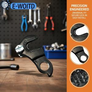 E-WOITD Bike Rear Derailleur Hanger Universal Gear Hanger 2 Holes CNC Aluminum Bracket Fit for Road Bicycle Repair
