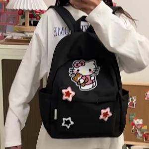 LHL BOUTIQUE กระเป๋าเป้สะพายหลังเคที แมวน่ารัก สไตล์ญี่ปุ่นสำหรับนักเรียน