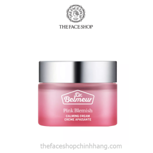 Kem dưỡng ẩm sáng hồng mờ thâm làm dịu da nhạy cảm Dr. Belmeur Pink Blemish Calming Cream 50ml The Face Shop