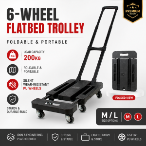 🇸🇬【Free Cargo Rope】Flatbed Trolley 36*53cm/Trolley Bag/Trolley Cart/Trolley Storage/Foldable Trolley / trolley with wheel / foldable trolley wheel / trolley cart / trolley grocery / Para Living