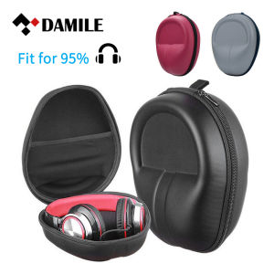 DAMILE S12 Hard Shell Case for Over The Ear Headphones with Full Protection EAV Portable Shockproof Headphone Zipper Bag Earphone Case Headset Carry Pouch Storage Bag Hard Box Accessories
