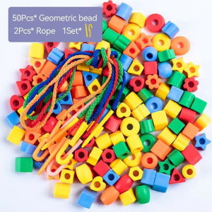 Lacing Beads Threading Toy Montessori Fine Motor Color Sorting Counting Preschool Kids Gift
