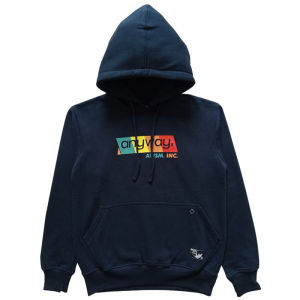 ANYWAY JUMPER HOODIE "AWSM" NAVY 023