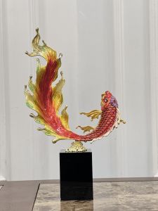 Tượng Cá Chép Đỏ Decor Trang Trí Nhà Cửa Phong Thủy Cao Cấp 20X37cm