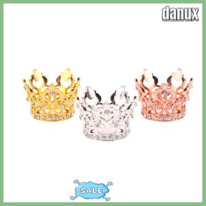 danux บ้านตุ๊กตา1 12มงกุฎเจ้าหญิงขนาดเล็กมงกุฎไรน์สโตนมงกุฎประดับเพชรเทียมเครื่องประดับสำหรับตกแต่งบ้าน