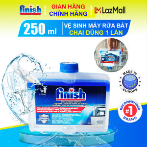 Dung dịch vệ sinh máy rửa chén bát Finish hương chanh 250ml tẩy sạch cặn bẩn dầu mỡ và loại bỏ mùi hôi khó chịu sâu bên trong máy