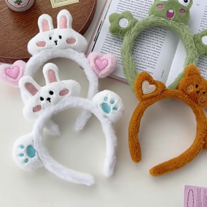 Plush Animal Headband Cosplay Costume Hairhoop New Year Party Props Cartoon Headpiece Girl Makeup Hairband Accessories