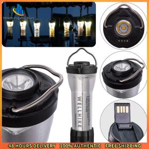 Vktech USB Rechargeable Outdoor Lantern with 3 Modes Camping Light Emergency Mini Flashlight for Hiking